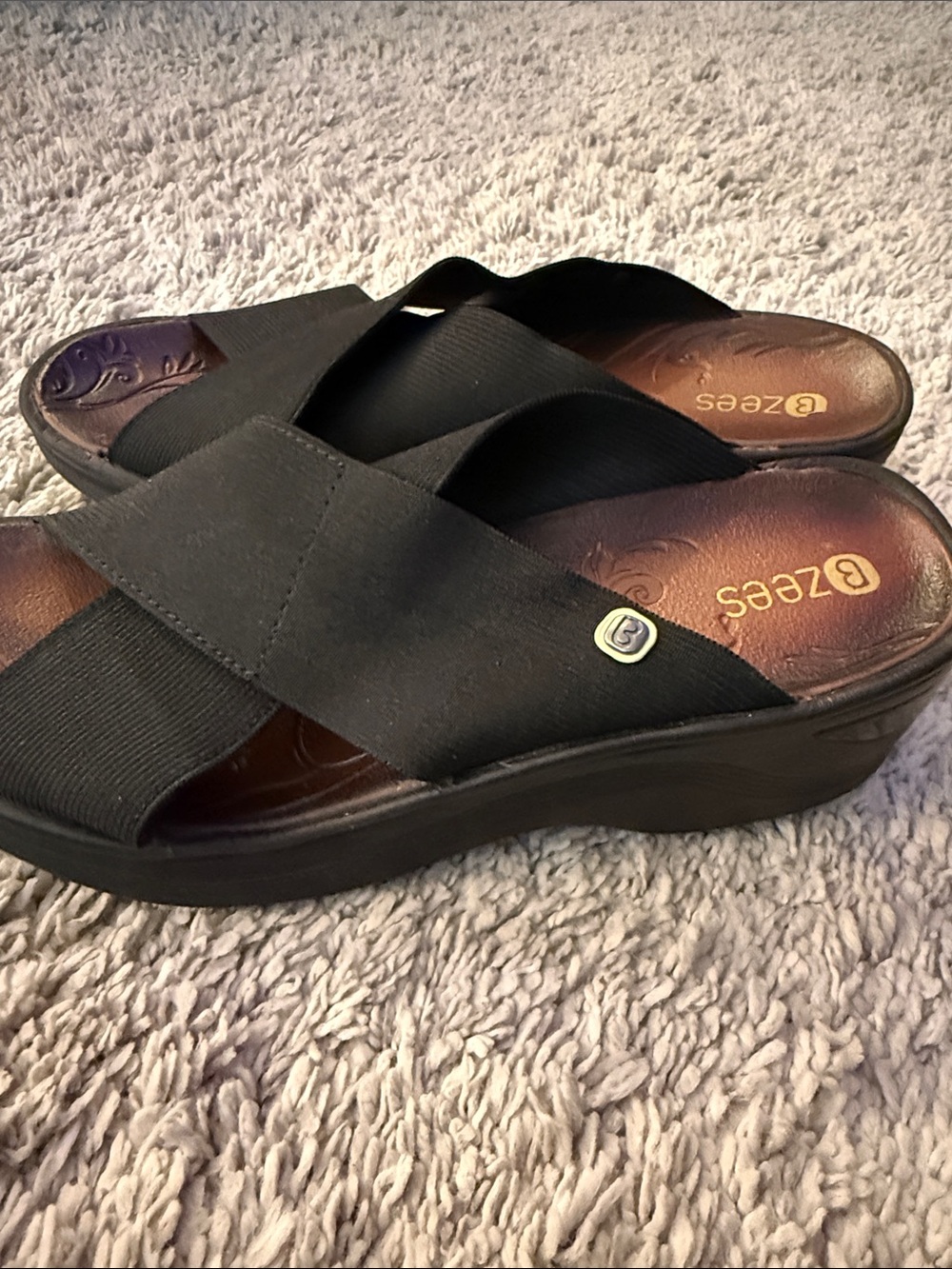 Bzees desire elastic Crisscross Sandals beach coquette cottagecore feminine sz 9 - Picture 3 of 10